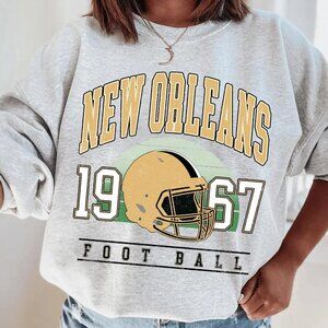 Vintage New Orleans Logo Football Sweatshirt, New Orleans Saints NFL Shirt Tee